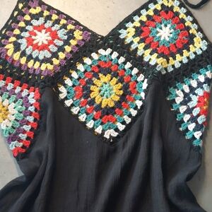 Granny Square Crochet Patchwork Dress cover up beach spring break